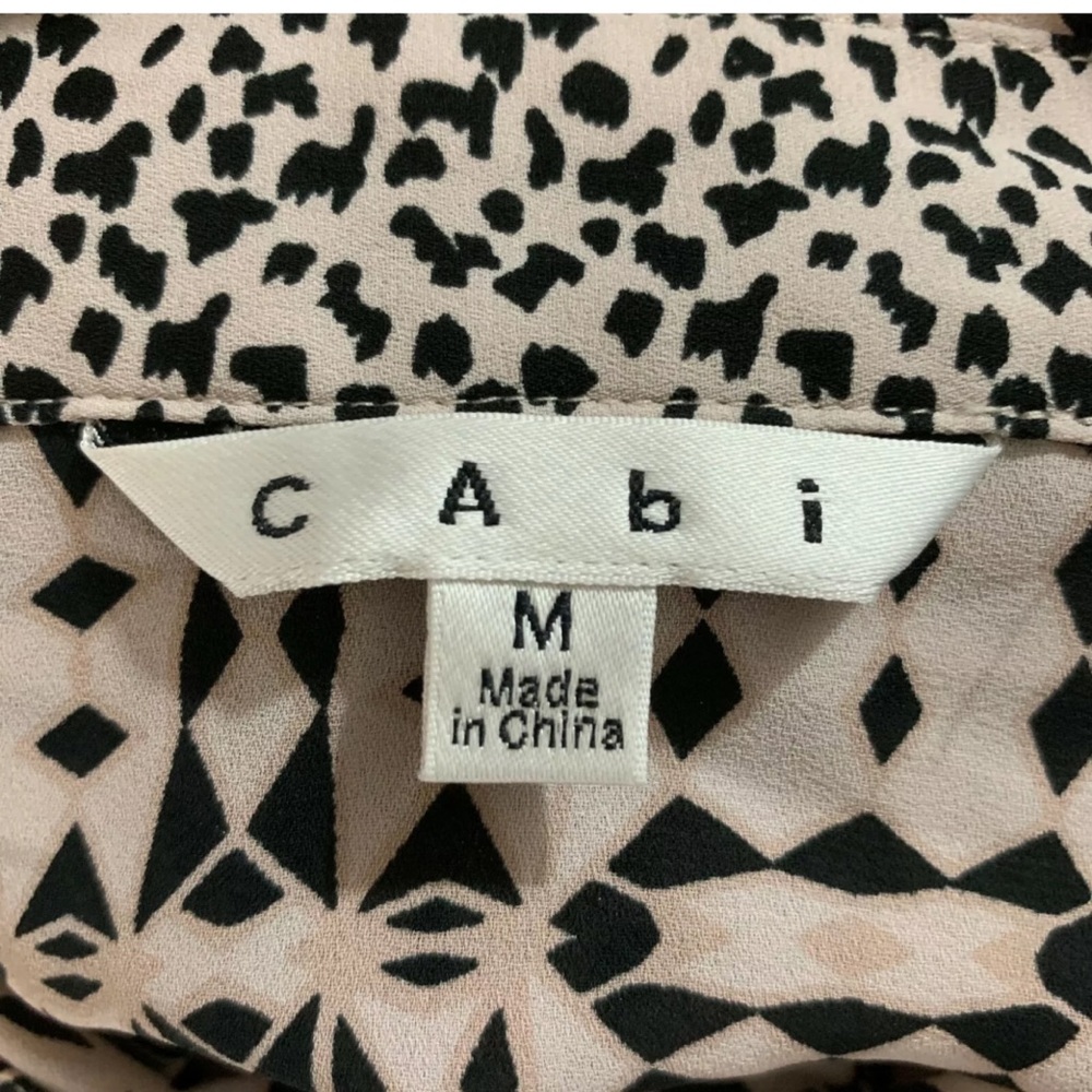 CABI Pink Black Long Sleeve Shirt Dress - Picture 4 of 4
